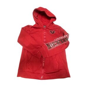 True Religion‎ Kids Youth Boy's Hoodie Zip Up Red Size M 10/12